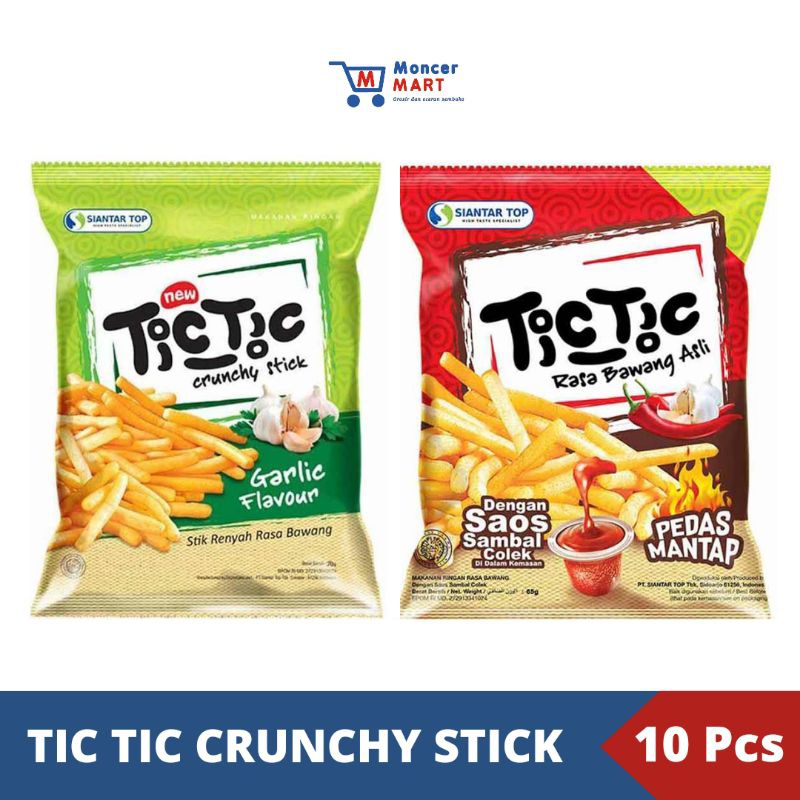 

Snack Tic Tic Crunchy Stik Rasa Bawang Asli Renteng Isi 10 Pcs