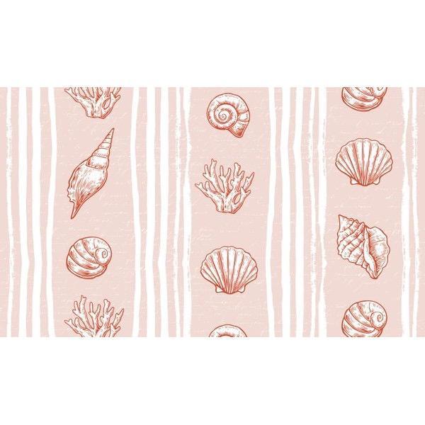 wallpaper sticker dinding motif aesthetic kerang pink
