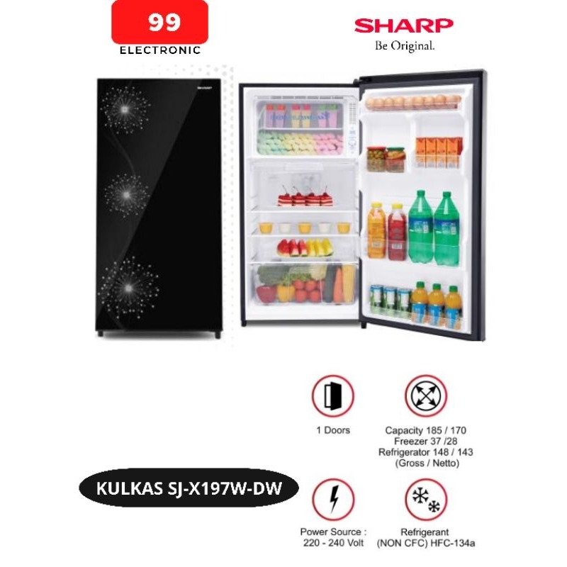 KULKAS 1 PINTU SHARP SJ-X197WDW DOBLE FREEZER