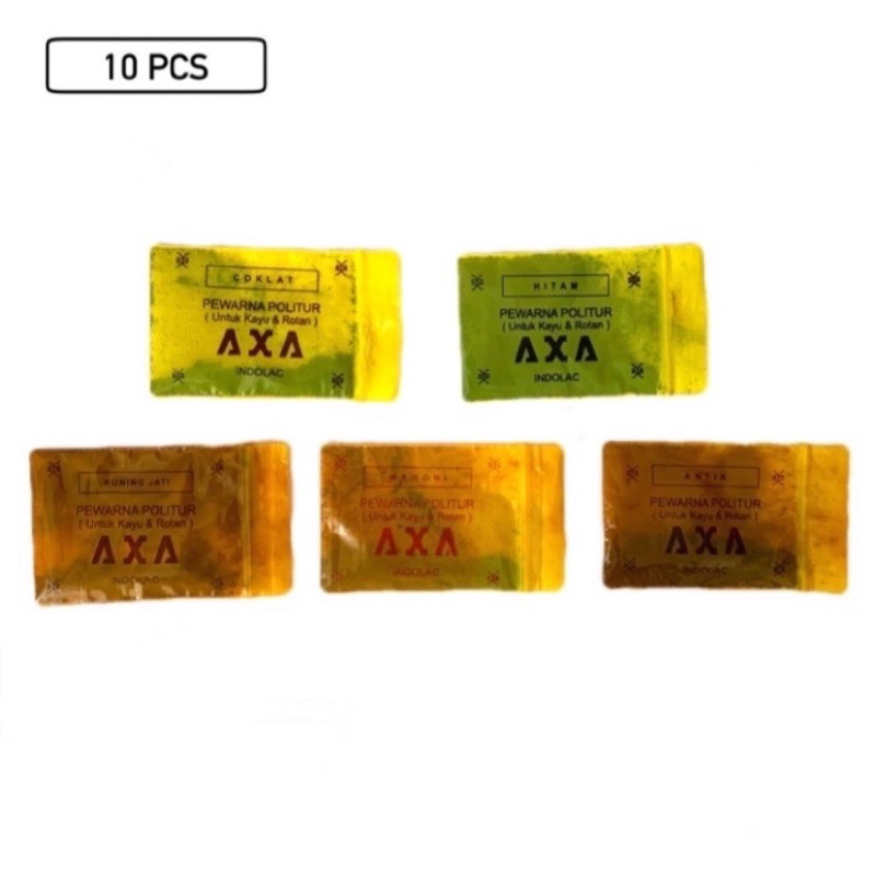 (10 Pcs) Oker Axa Pewarna Bubuk Politur Untuk Kayu dan Rotan