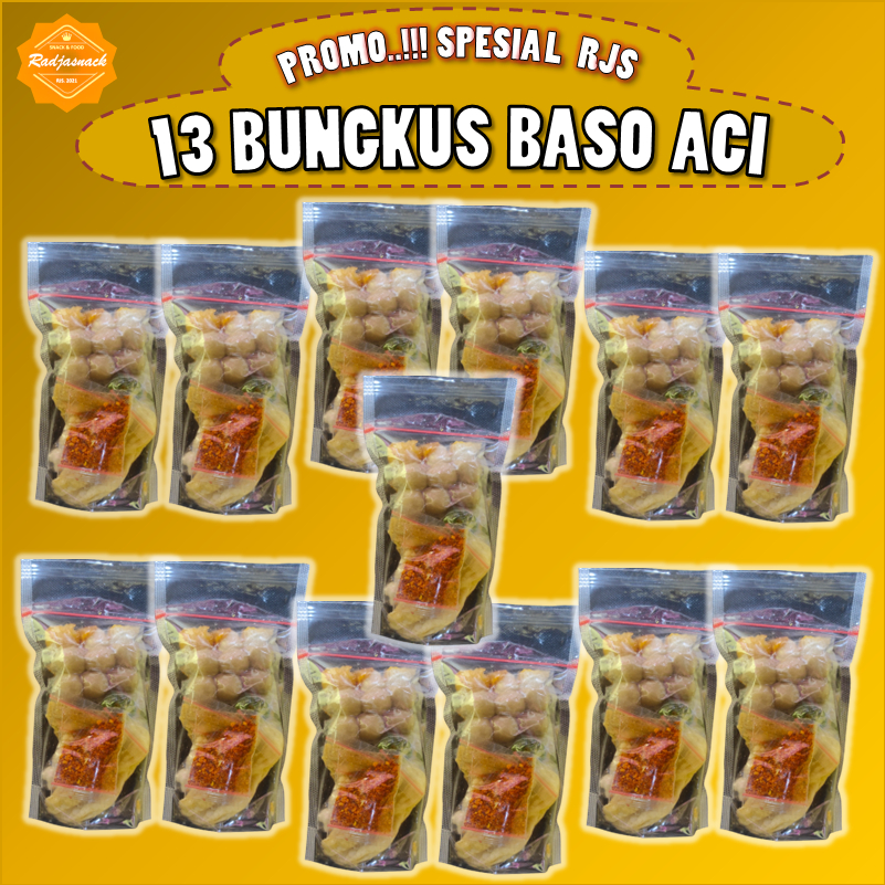 

BASO ACI 13 BUNGKUS PAKET HEMAT BASO ACI INSTAN BAKSO ACI KHAS RADJASNACK MAKANAN INSTAN