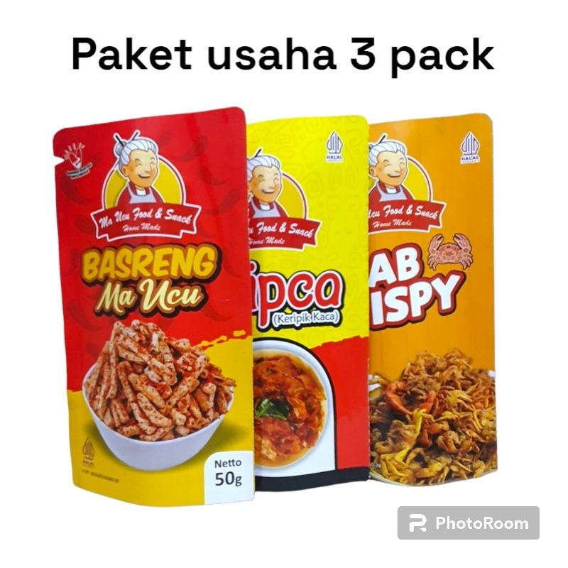

Basreng,keripik kaca,Baby Crab Crispy paket usaha 3 pack