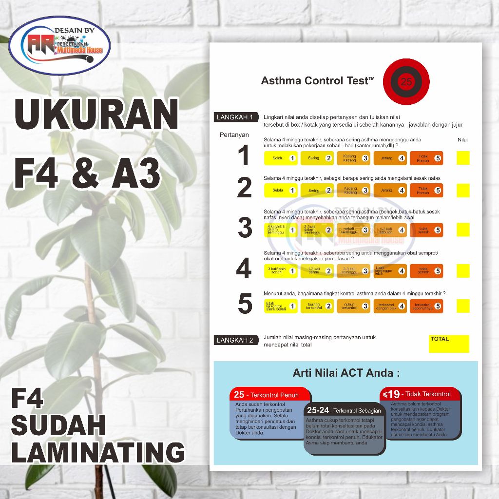 Poster Kesehatan Asma/Asthma Control Test = ACT
