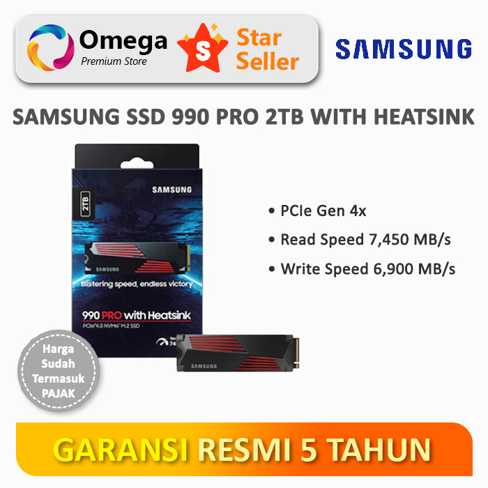 Samsung SSD 990 Pro 2TB NVMe M.2 with Heatsink