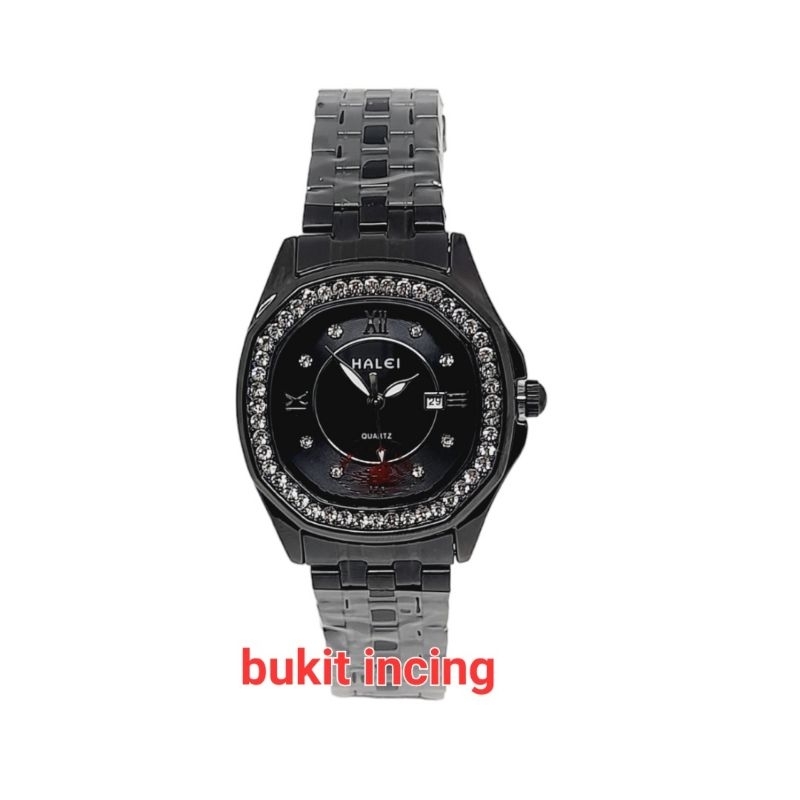 Jam Tangan Wanita Halei 6015 Original Anti Air Rantai Stainless Back