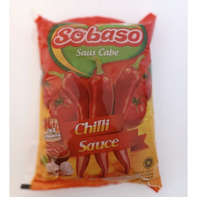 

SOBASO saus cabe 620 gr - chilli sauce - saus sambal refill pouch