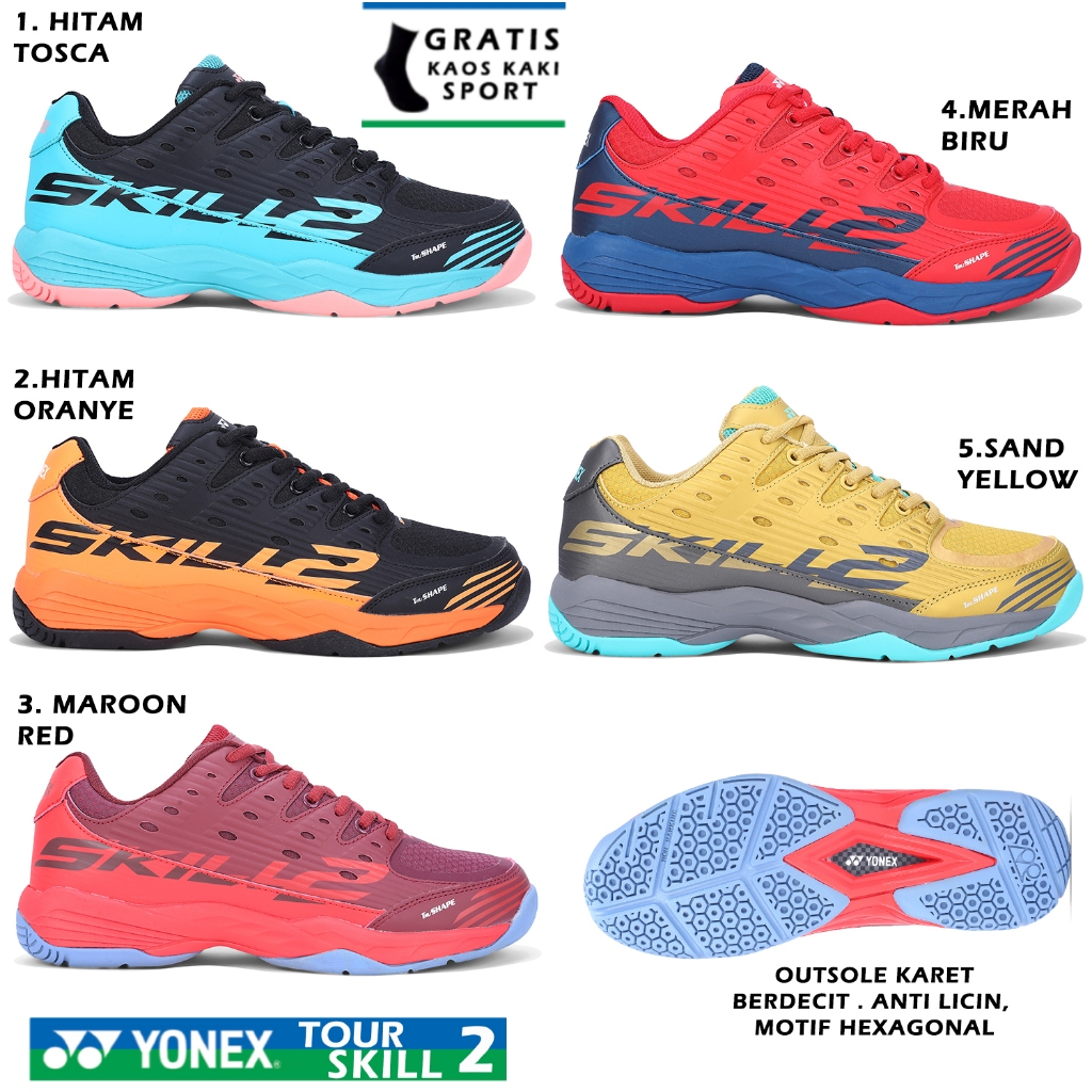 Sepatu Badminton Anak Dan Dewasa Yonex Tour Skill 2 Original Sepatu Bulu Tangkis Anak Merk Yonex Tou