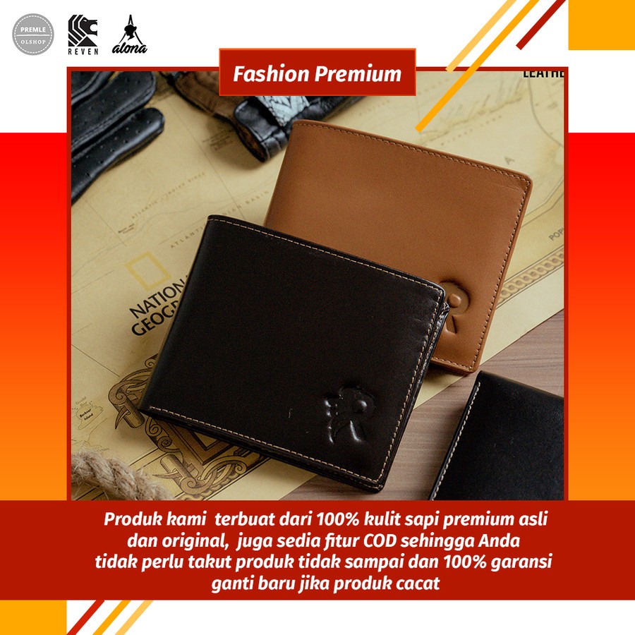 Dompet Pria Kulit Asli Original Reven  Dompet Cowok Branded Kekinian Dompet Lipat Cowok Ori