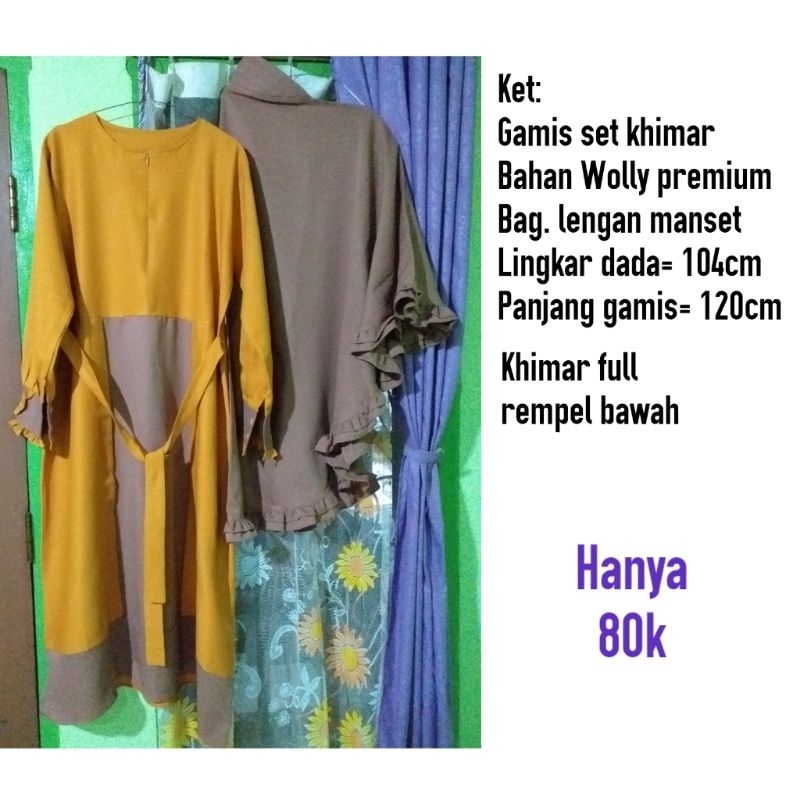 Gamis set khimar rempel