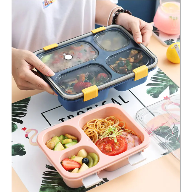 Tempat Makan Bento 3 Sekat / Kotak Nasi Bento 3 Sekat 7057 850 ml
