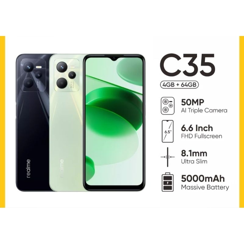 Realme C35 4/128gb ram 4gb 128gb baru new garansi eesmi realme indonesia