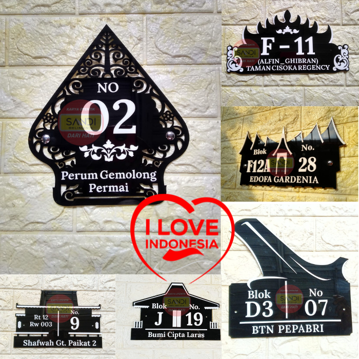 NOMOR RUMAH AKRILIK ADAT | NOMER RUMAH ACRYLIC ADAT ETNIS TRADISIONAL SPESIAL INDONESIA