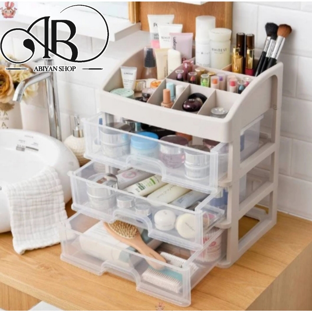 Rak Kosmetik Multifungsi 3 Laci Susun/Tempat Kosmetik/Kotak Kosmetik