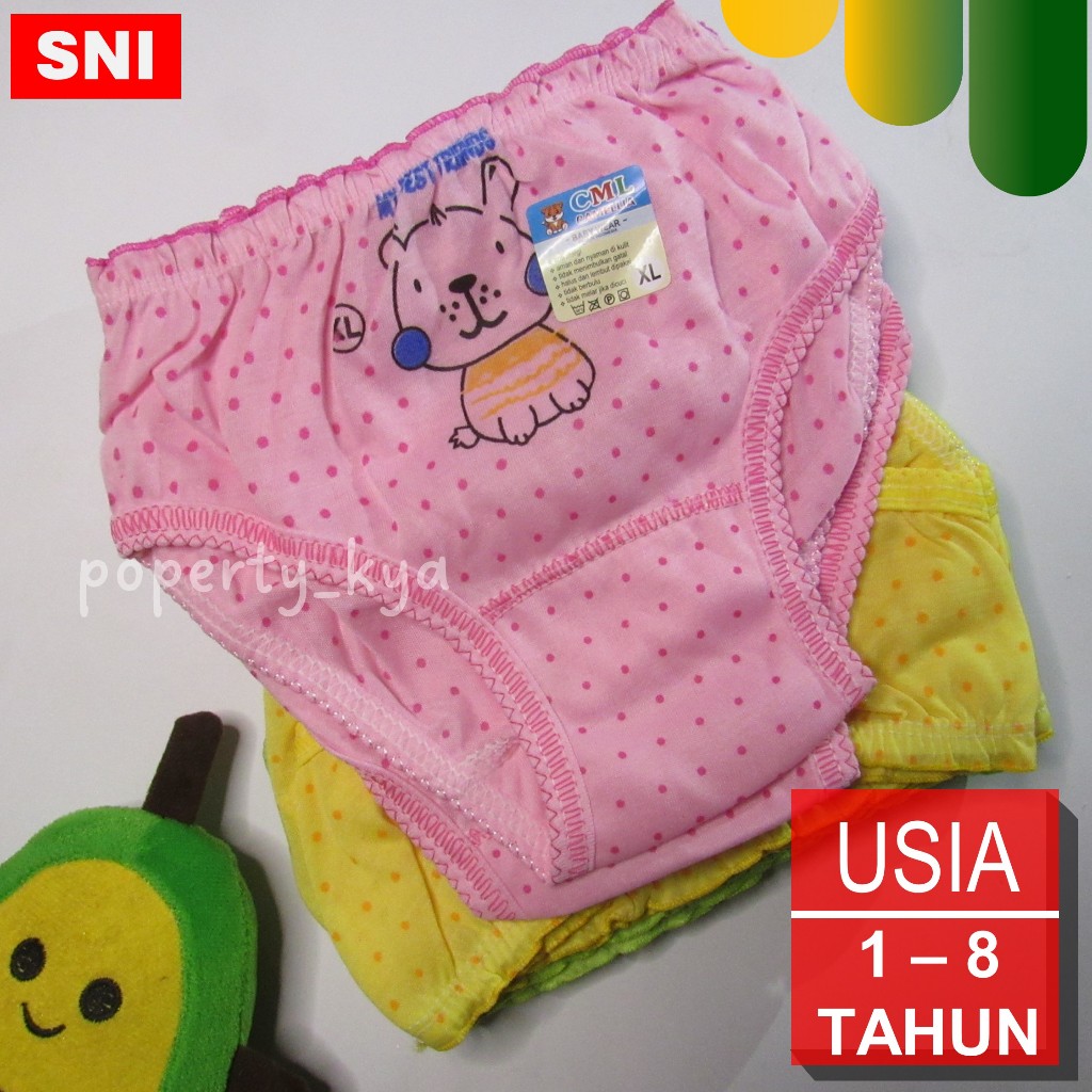 12 PCS CELANA DALEM ANAK PEREMPUAN, 6 PCS CD ANAK USIA 1 TAHUN SAMPAI-2345678.TAHUN,GAMBAR LUCU TERB