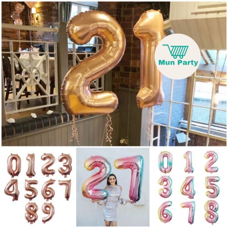 Balon Foil Huruf / Balon Foil Angka Besar 80cm