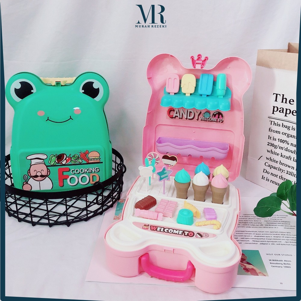 Mainan Kitchen Set Tas Ransel Anak / Set Dapur Mainan Masak Masakan Wastafel / Ice Cream Maker Porta