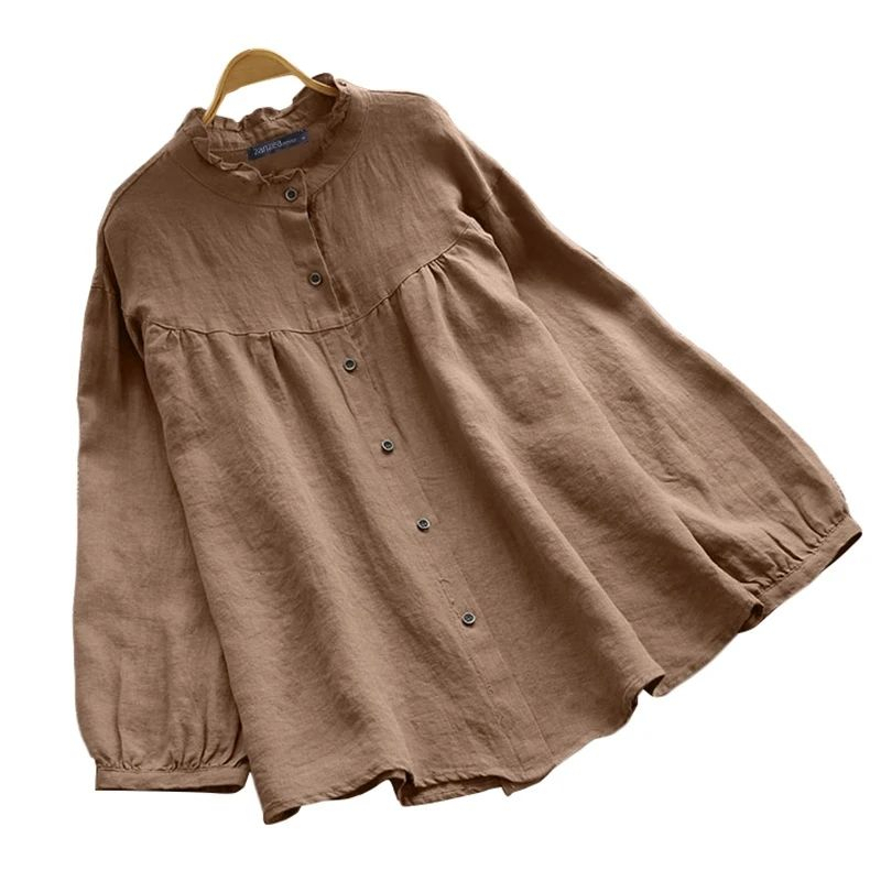 Blouse Wanita Kekinian Yuji Top Blouse BO Bahan Linen Size M L XL XXL LD 100-120 CM Atasan Wanita Re