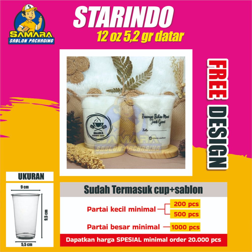 Cup Sablon 12,14 dan 16Oz STARINDO 5gr MINIMAL 200PCS