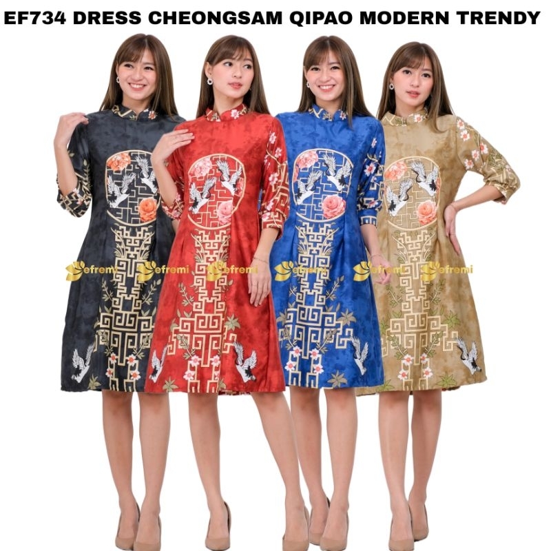 EF734 BATIK CHEONGSAM/BATIK IMLEK/DRESS QIPAO/DRESS SANGHAI#DRESS CHEONGSAM