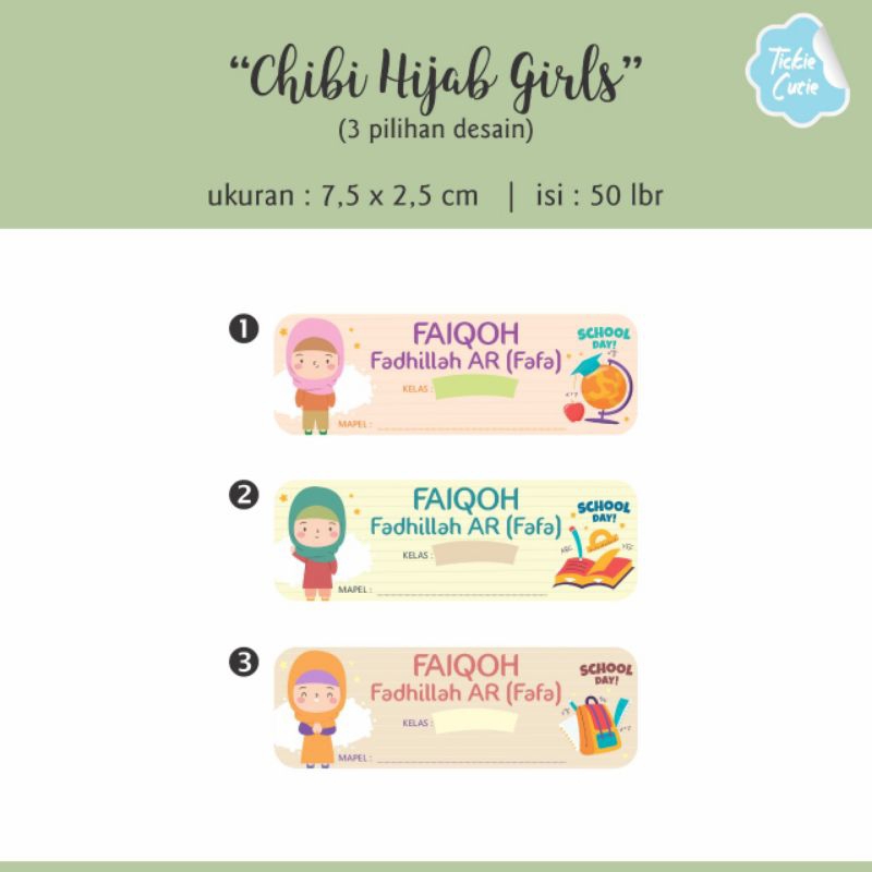

PO sticker label nama "Chibi Hijab Girl" (isi 50 lbr)