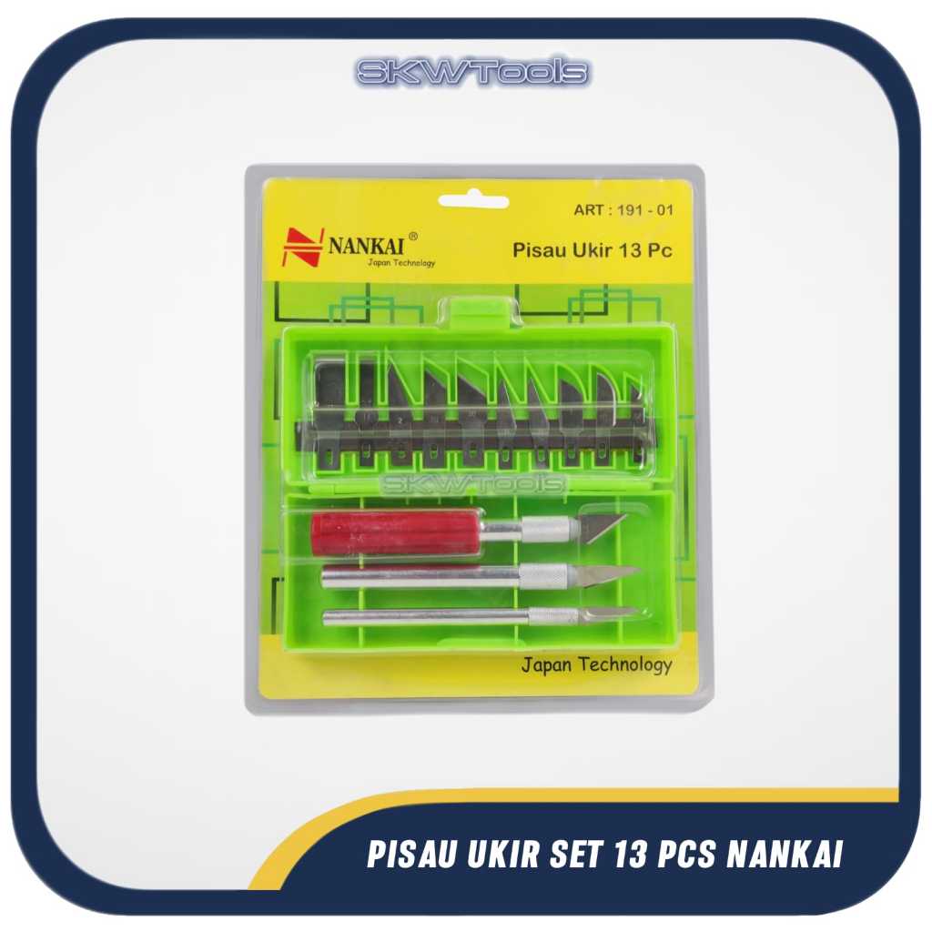 

Pisau Ukir / Alat Ukir / Pisau Cutter 13 in 1 Set Nankai