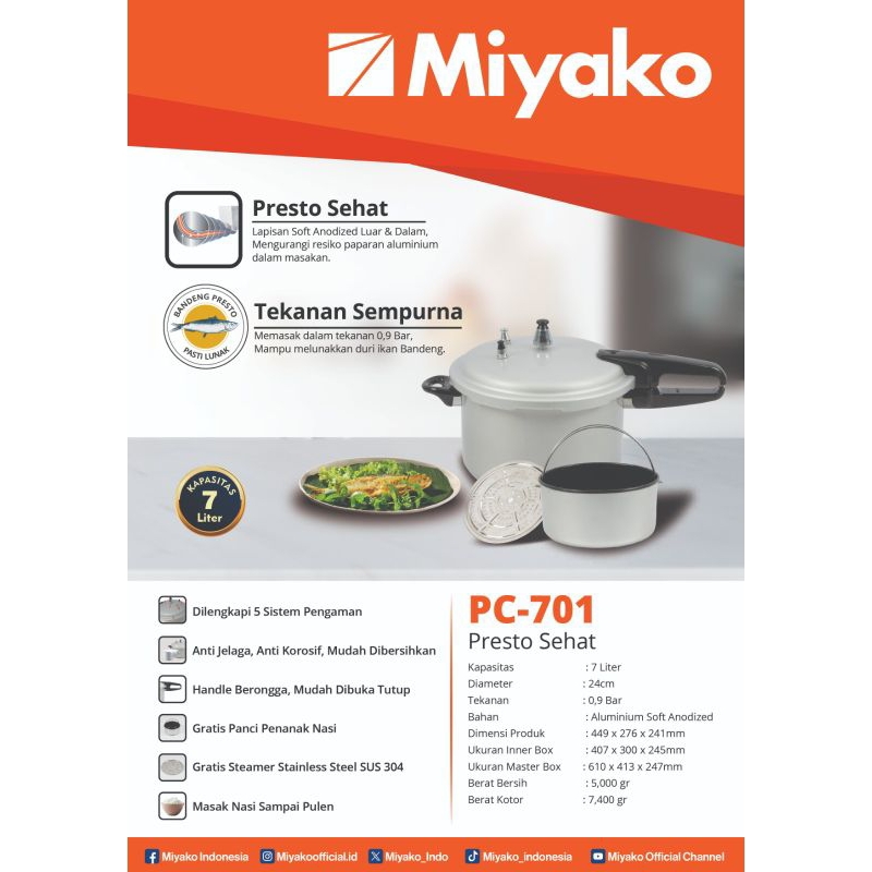 PRESTO 7 LITER / MIYAKO PC 701