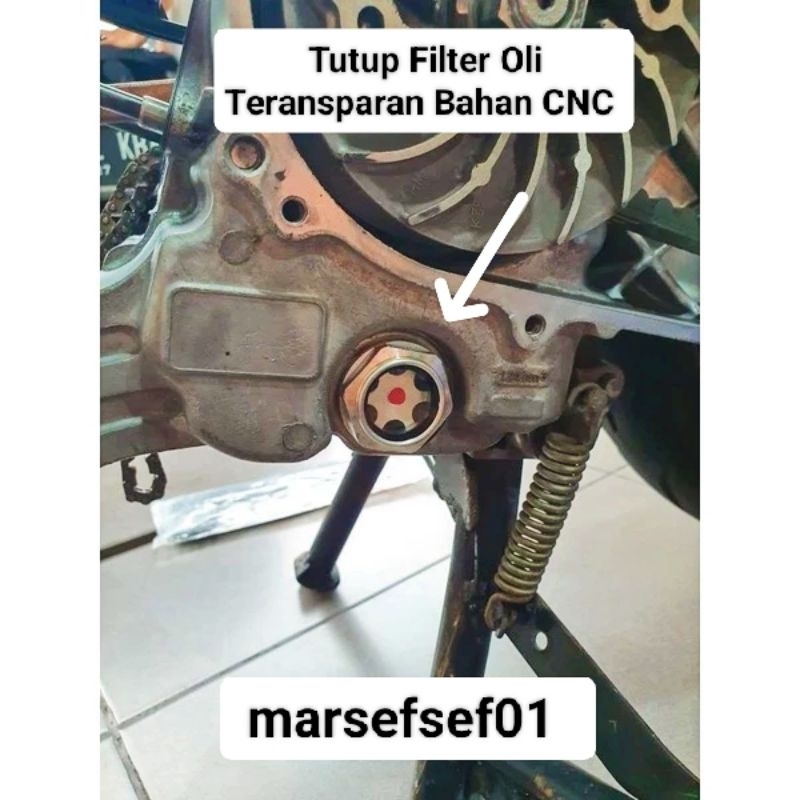 Tutup Filter Oli Teransparan Baut Tutup Filter Oli CNC Transparan Vario Pcx Adv Beat Scoopy Mio Nouv