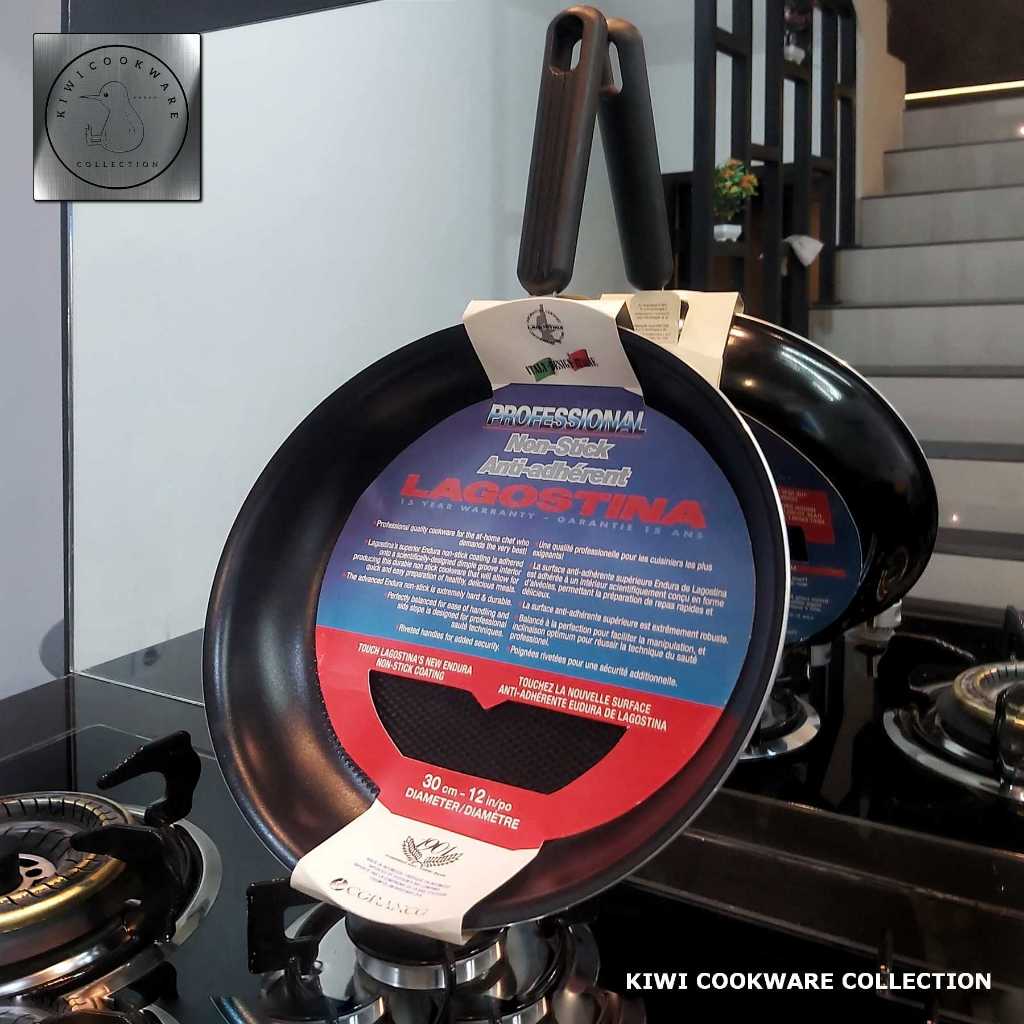Fry Pan 30cm Teflon Anti Lengket Aluminium Hard Anodized Brand Lagostina Profesional LovelynaStore