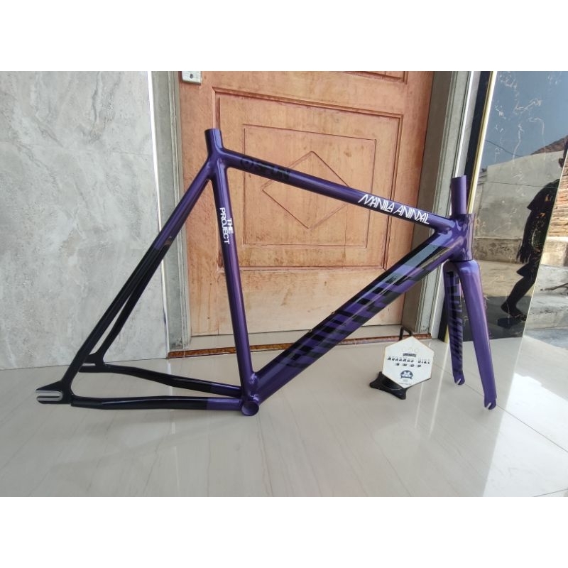 Ready Frameset Fixie Manila Animal  Hitam Ungu