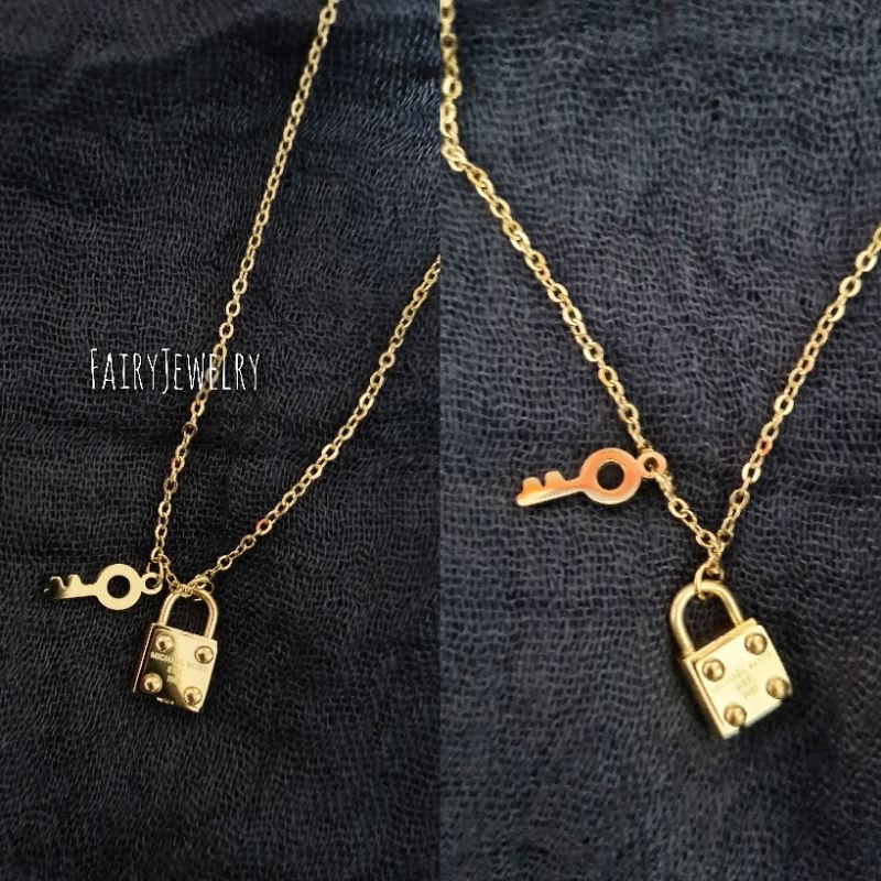 kalung kunci gembok titanium