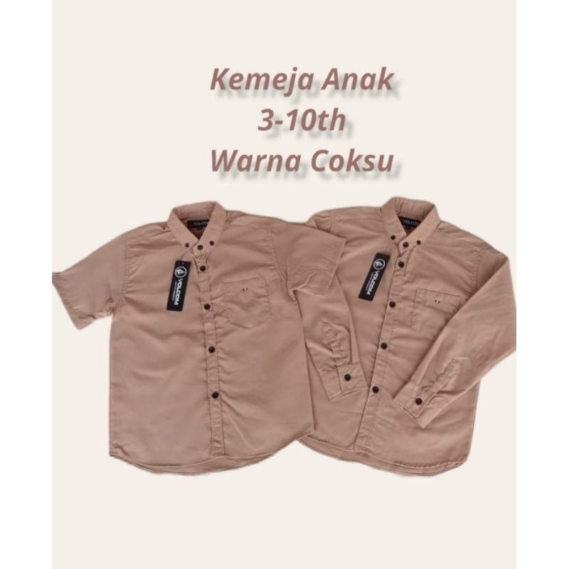 KEMEJA ANAK LAKI-LAKI WARNA COKSU/KEMEJA ANAK FASHION