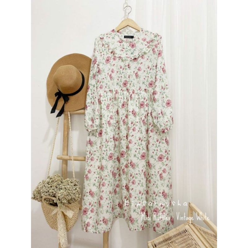 MIDI RUFFLESS VINTAGE WHITE IWEARMYSHA
