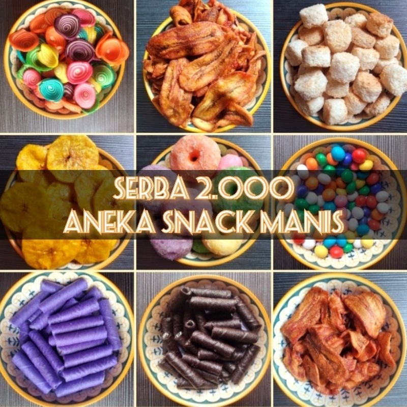 

[PROMO]ANEKA SNACK SERBA 2.000/OLEH-OLEH/SNACK KILOAN/SNACK MANIS/Oleh-/Pedes/Gurih/Manis/Ori/Ready/Jajanan Nusantara/Ready/Enak/Halal/