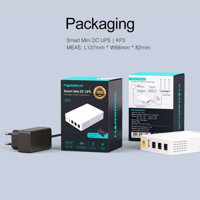 Marsriva Smart Mini DC UPS Multi Output (DC 5V, 9V 12V & Micro USB)