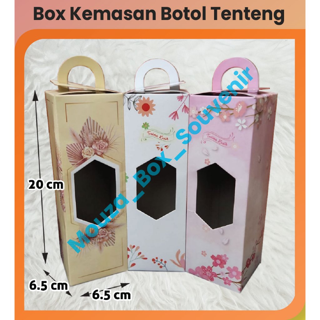 

( 50pcs ) box kemasan botol tenteng motif