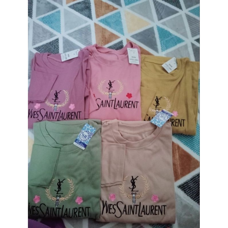 Kaos tangan panjang Knit Tunik Atasan Wanita Jumbo Bordir