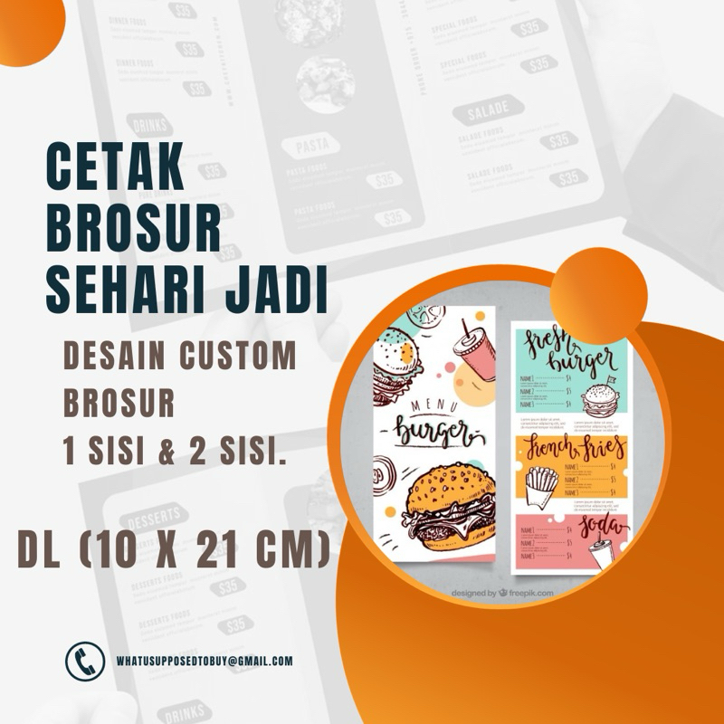 

Sehari Jadi Cetak Brosur Termurah DL 10x21cm Bahan Premium Digital Printing Full Colour