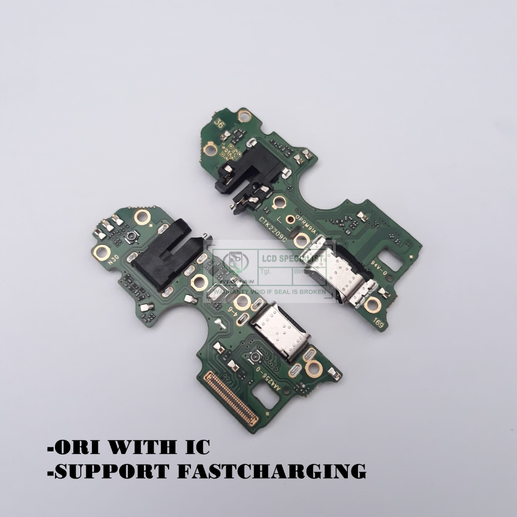 flexibel cas / board charger / papan cas oppo a36 / a76 5g / a96 4g / realme 9i +con h/f+mic ori wit