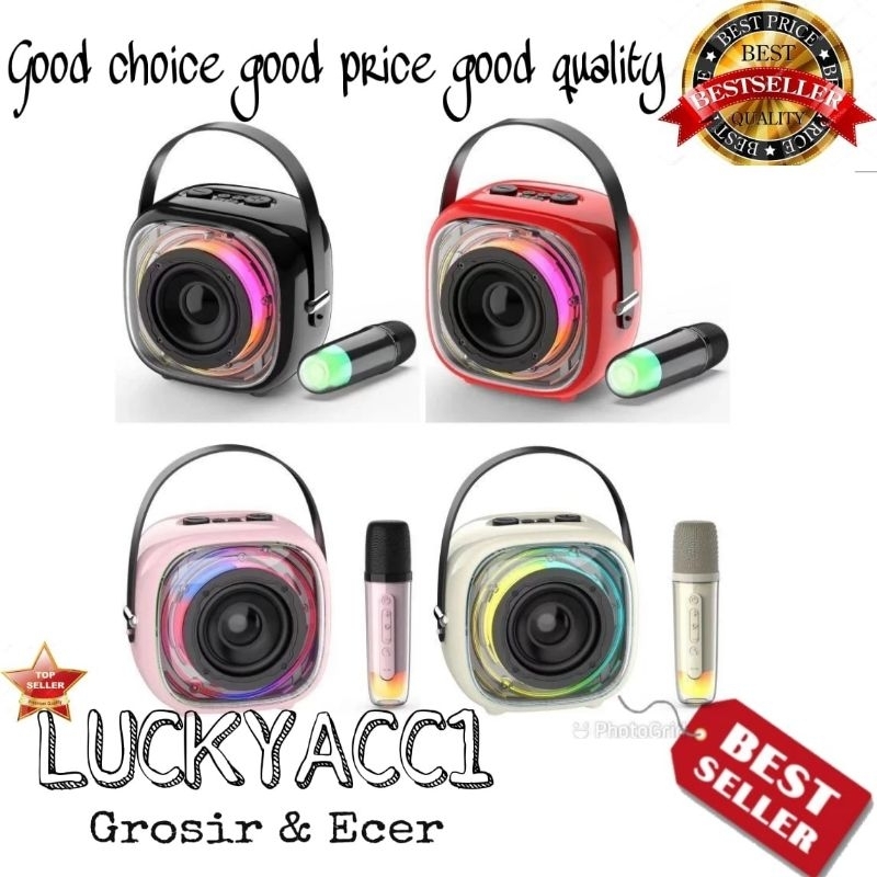 LC - Lenyes KTV Speaker S226 Transparant RGB LED Light Wireless Speaker + Microphone Karaoke Lenyes 