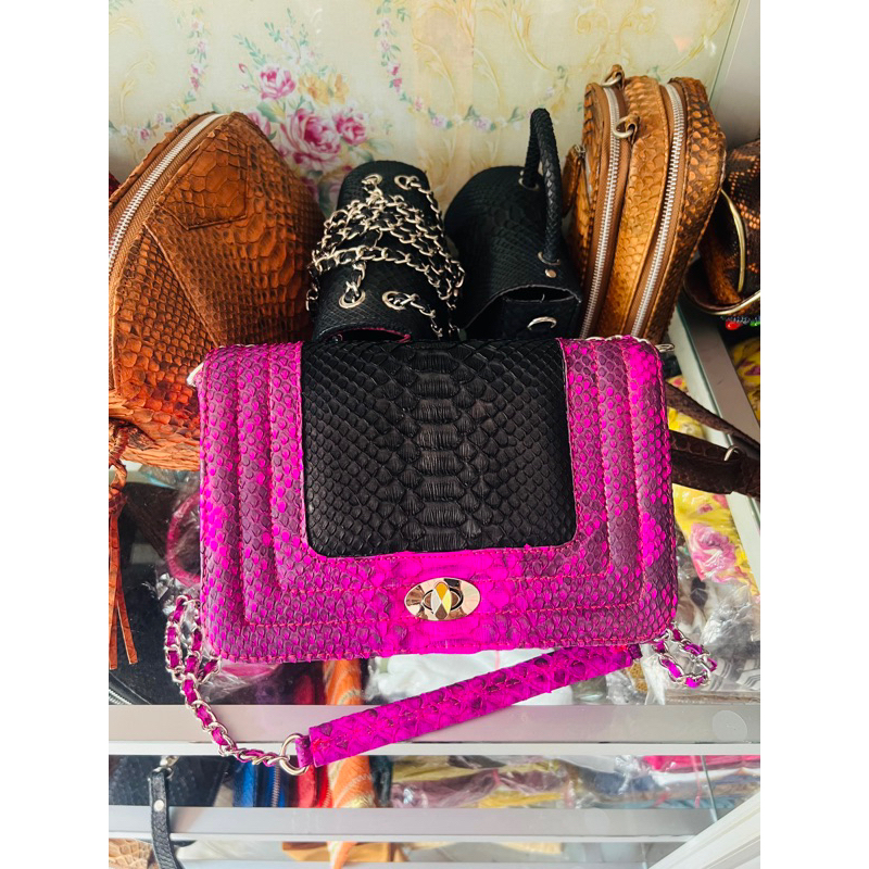 Cluth kulit ular asli tas slempang phyton snake skin original