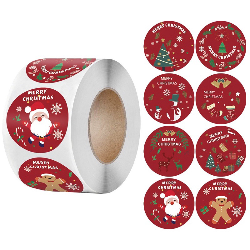 

sticker natal christmas merah besar 3,8cm harga satuan