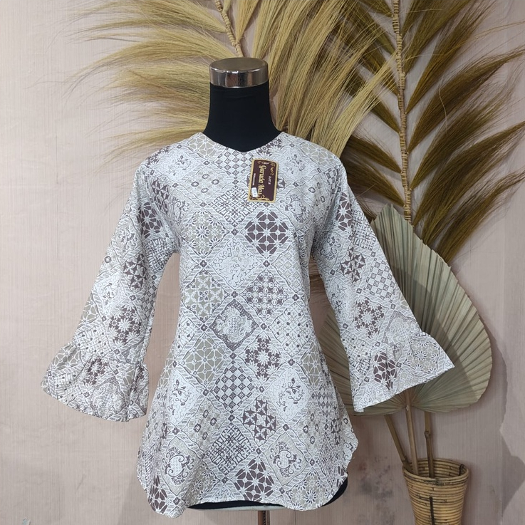 [ Nitaranz ] Blouse Batik GARUDA MAS / Atasan Batik Wanita Modern Aplikasi Tangan Balon
