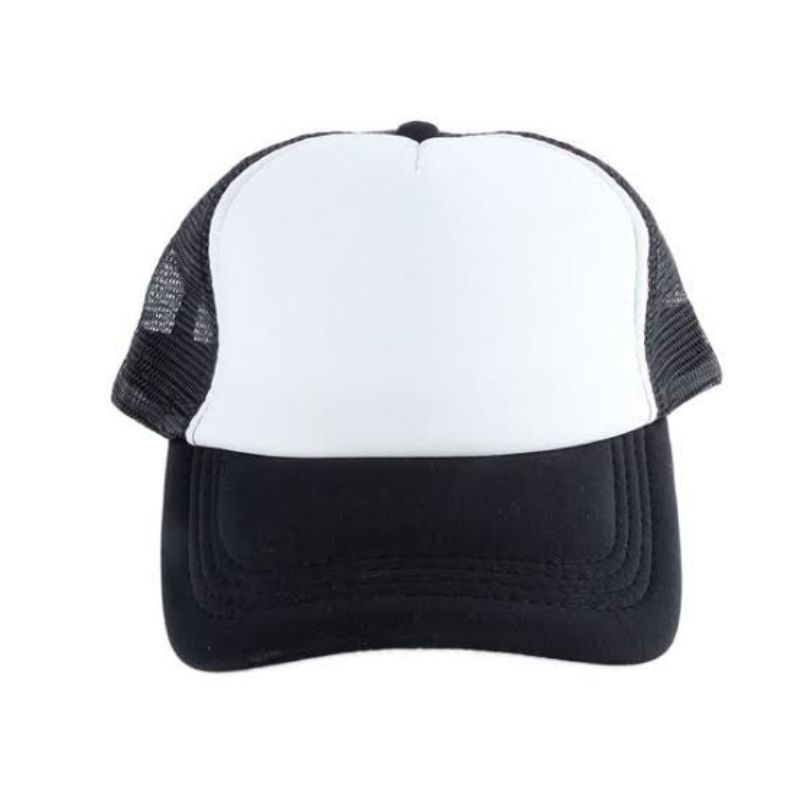 topi jaring polos hitam putih