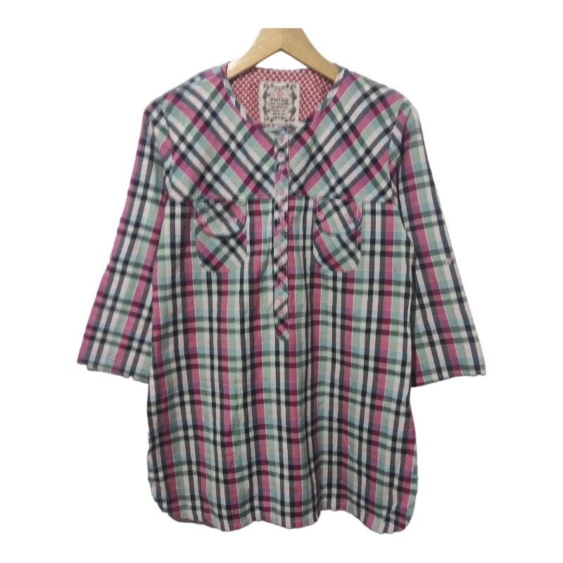 blouse plaid bwi188 L fit M (minus)