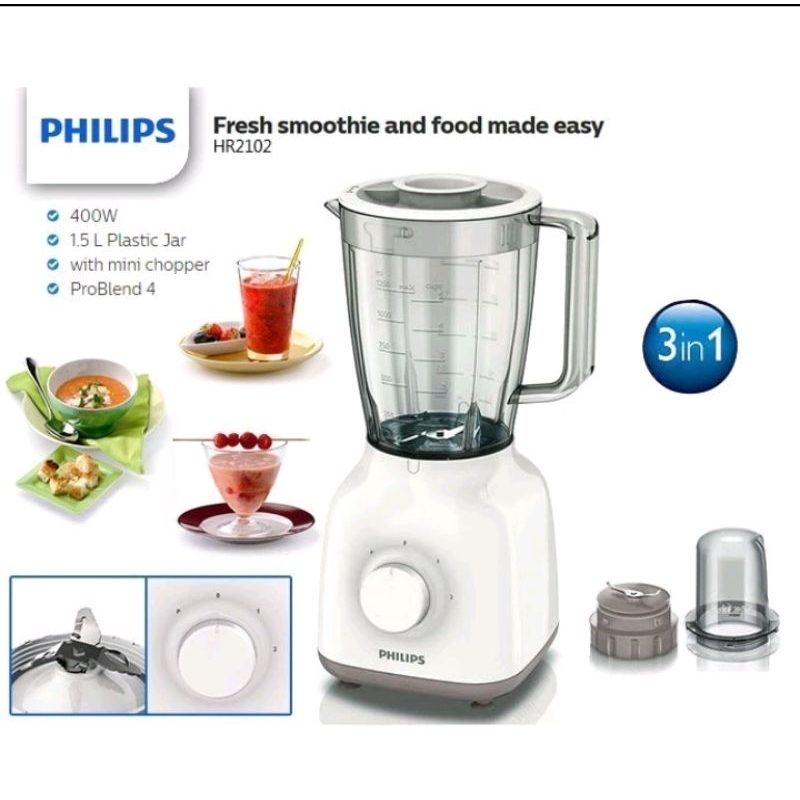 BLENDER PHILIPS HR 2106 / HR2106 GLASS Low Watt