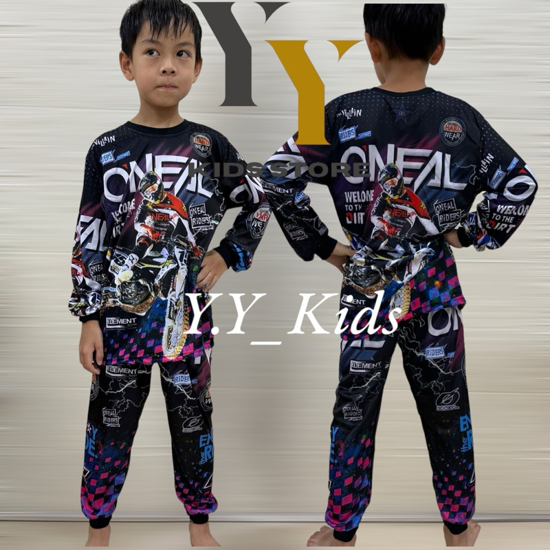 Y.Y_Kids COD Setelan Baju Balap Anak Motorcross Baju Sepeda Terbaru Termurah Full Printing Oneal Ung