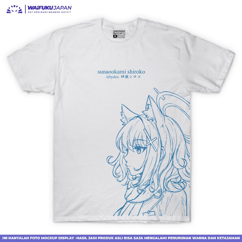 T-shirt Kaos Anime Game Blue Archive - Sunaookami Shiroko