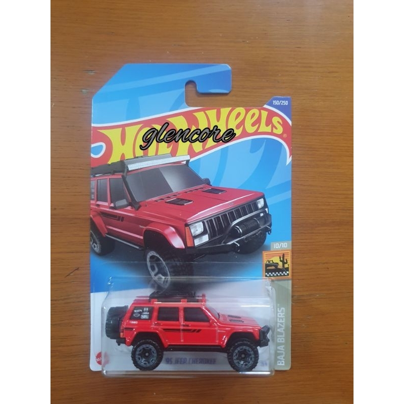 hotwheels 95 jeep cherokee merah