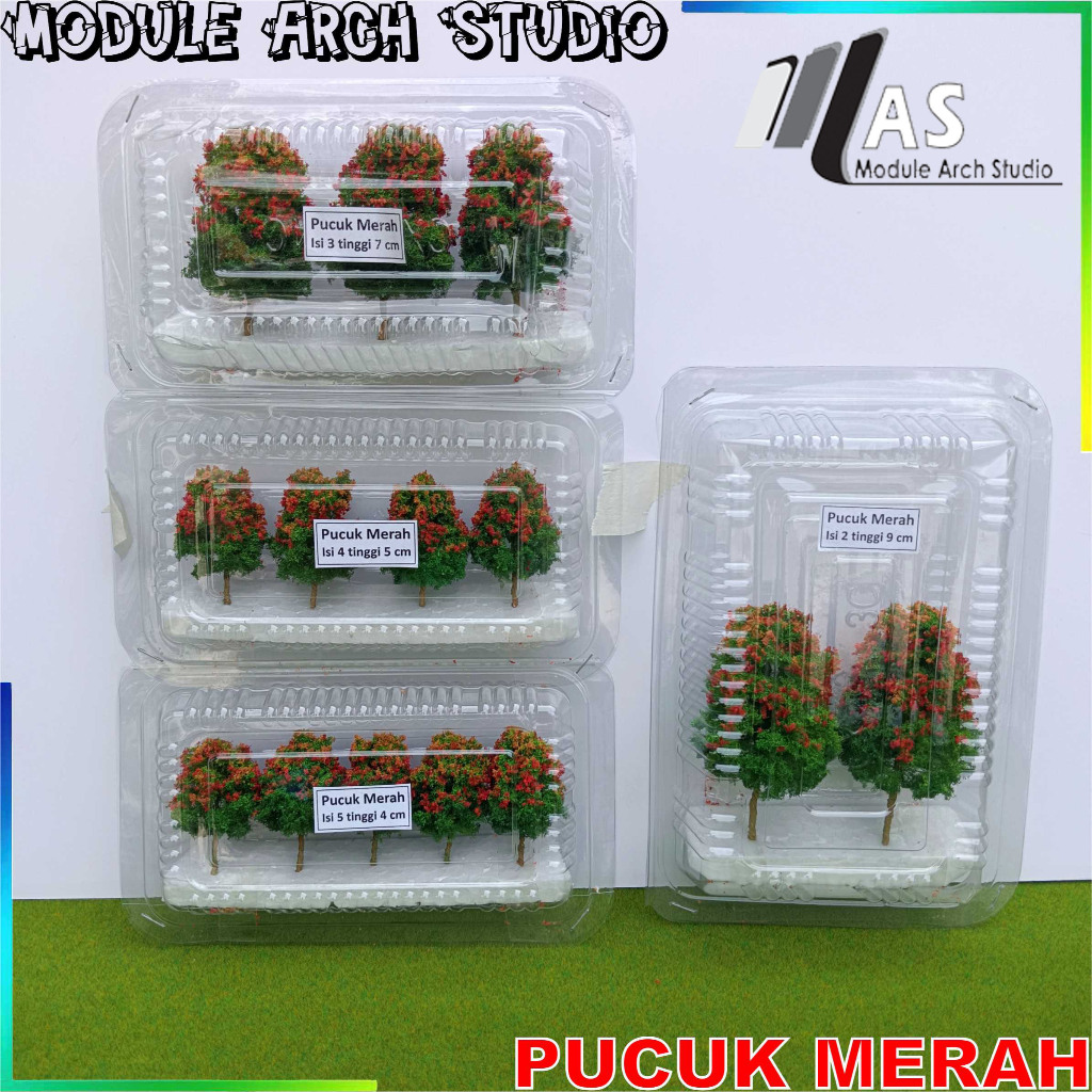 Maket Pohon Pucuk Merah - Miniatur Pucuk Merah - Maket Pohon Taman