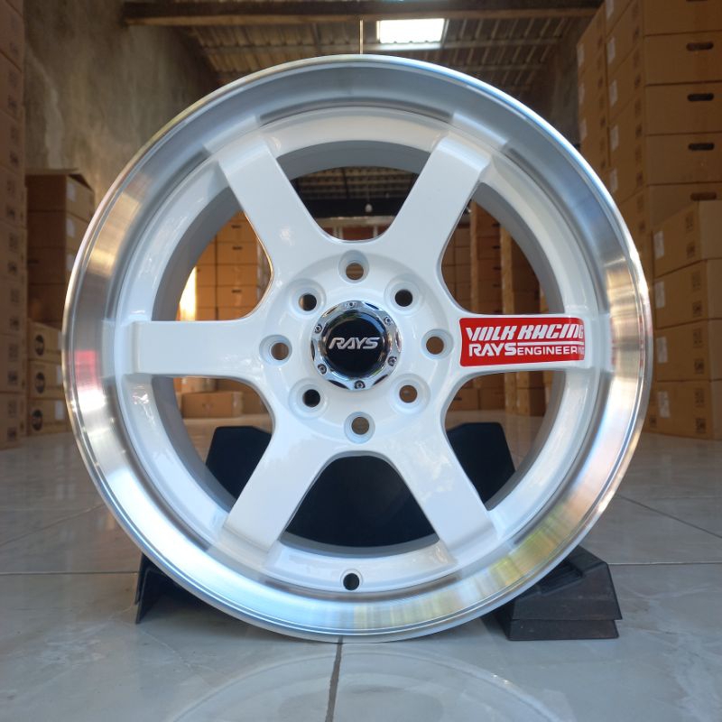 TE37 SL Double PCD Ring 14 - White Lip Polish